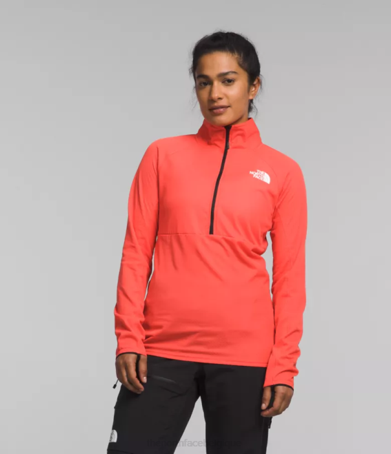 orange rayonnant femmes The North Face summit series futurefleece lt-zip 62XR447