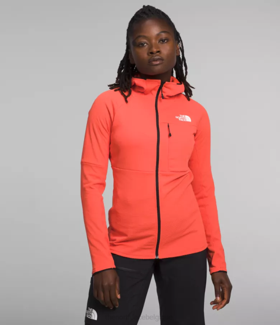 orange rayonnant femmes The North Face sweat à capuche entièrement zippé Summit Series Futurefleece 62XR741