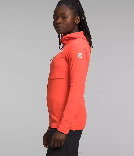 orange rayonnant femmes The North Face sweat à capuche entièrement zippé Summit Series Futurefleece 62XR741