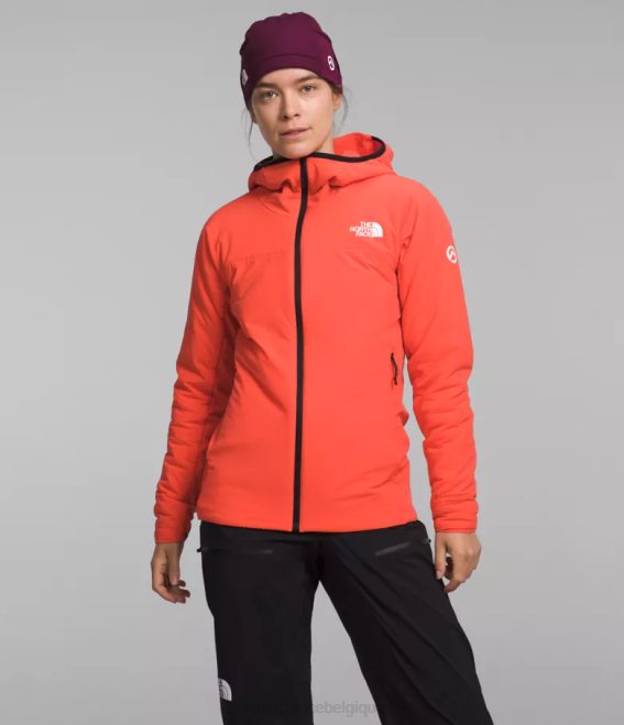 orange rayonnant femmes The North Face sweat à capuche hybride casaval série summit 62XR322