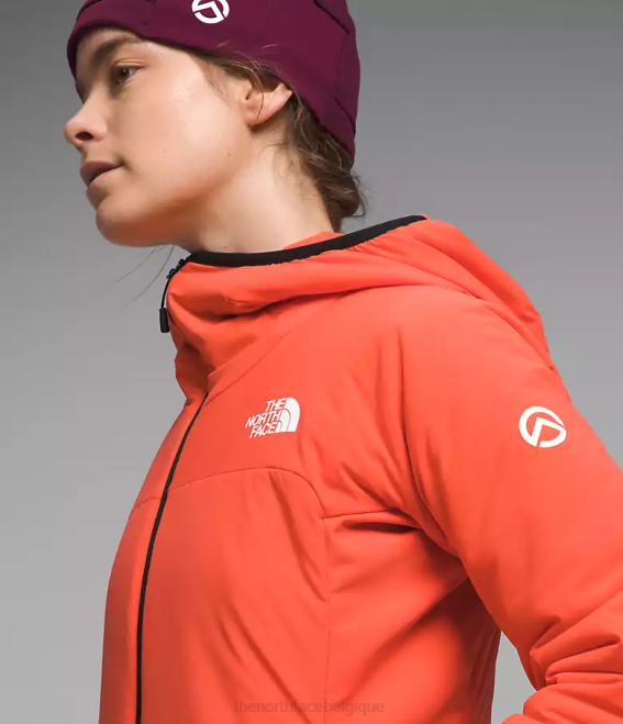 orange rayonnant femmes The North Face sweat à capuche hybride casaval série summit 62XR322