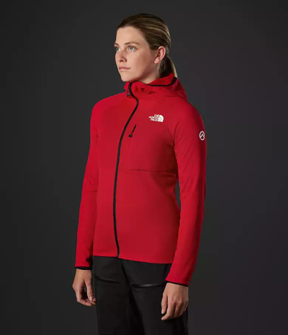 tnf rouge femmes The North Face sweat à capuche entièrement zippé Summit Series Futurefleece 62XR736