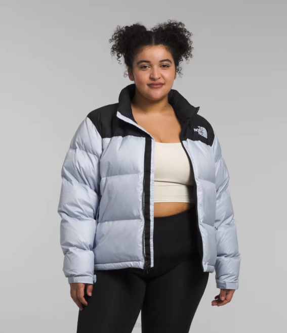 pervenche poussiéreuse/noir tnf femmes The North Face plus veste nuptse rétro 1996 62XR797