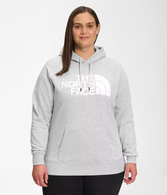 tnf gris clair chiné/tnf blanc femmes The North Face plus sweat à capuche demi-dôme 62XR56