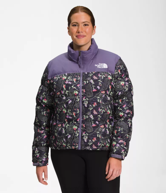 tnf noir imprimé iwd femmes The North Face plus veste nuptse rétro 1996 62XR801