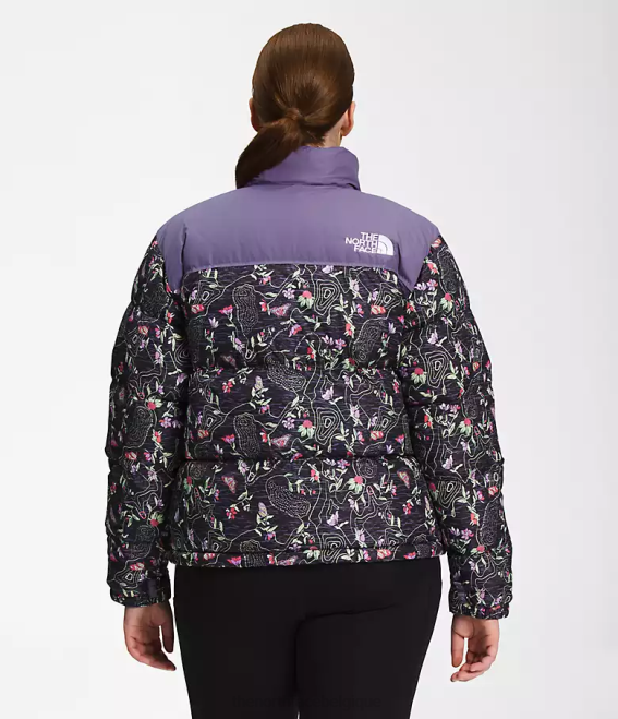 tnf noir imprimé iwd femmes The North Face plus veste nuptse rétro 1996 62XR801