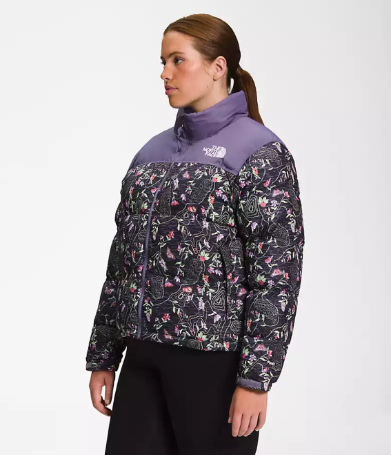 tnf noir imprimé iwd femmes The North Face plus veste nuptse rétro 1996 62XR801