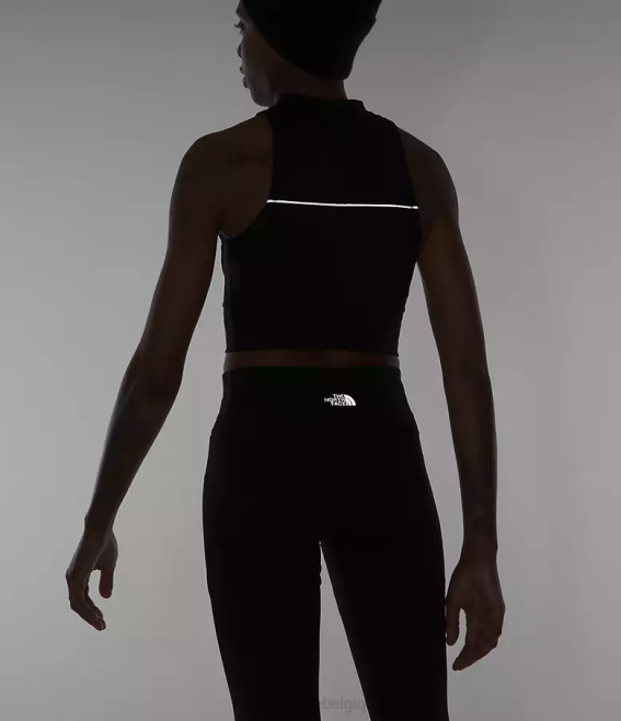 tnf noir femmes The North Face haut en maille côtelée à passepoil 62XR1053