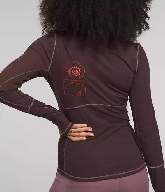brun charbon femmes The North Face trailwear ursa major à manches longues 62XR1147