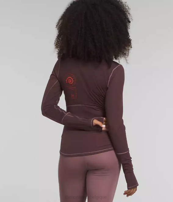 brun charbon femmes The North Face trailwear ursa major à manches longues 62XR1147
