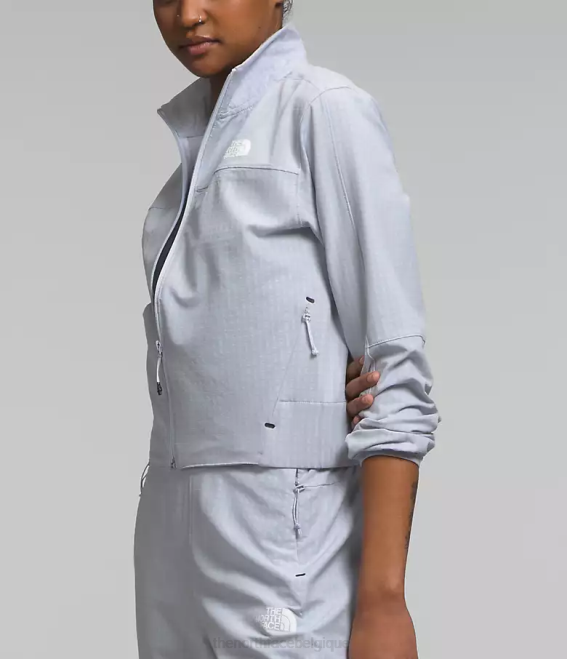 bruyère poussiéreuse de pervenche femmes The North Face grille tekware entièrement zippée 62XR569
