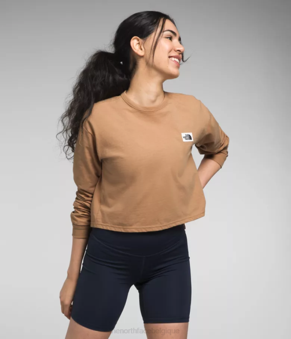 beurre d'amande femmes The North Face t-shirt Heritage à manches longues 62XR849