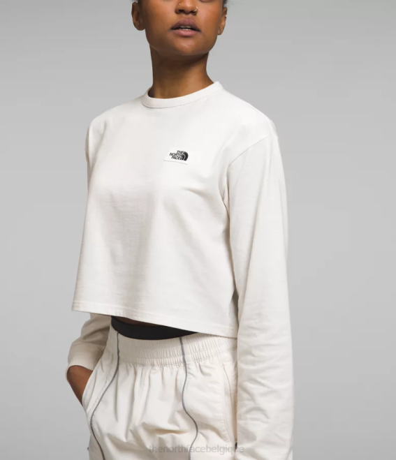 gardénia blanc femmes The North Face t-shirt Heritage à manches longues 62XR851