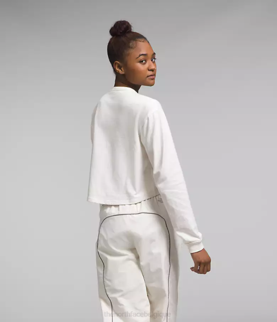 gardénia blanc femmes The North Face t-shirt Heritage à manches longues 62XR851