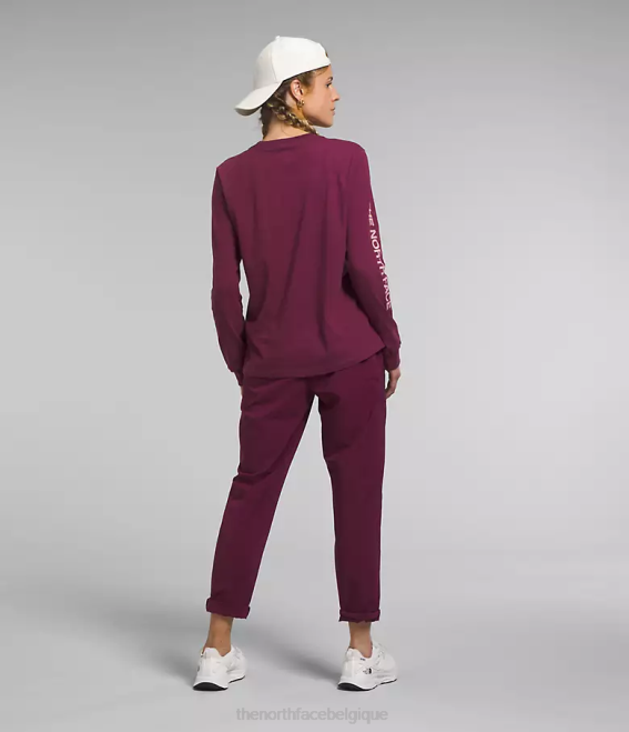 mûre de Boysen/mousse rose femmes The North Face t-shirt imprimé à manches longues 62XR1096