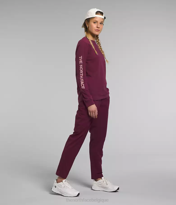 mûre de Boysen/mousse rose femmes The North Face t-shirt imprimé à manches longues 62XR1096