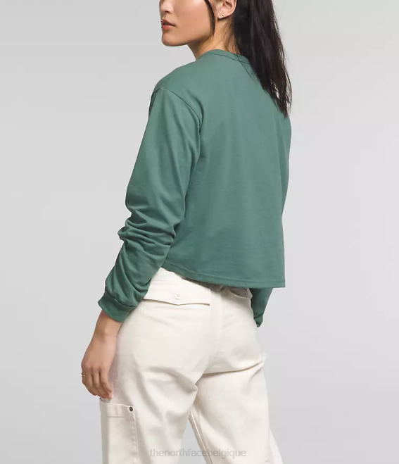 sauge noire femmes The North Face t-shirt Heritage à manches longues 62XR852