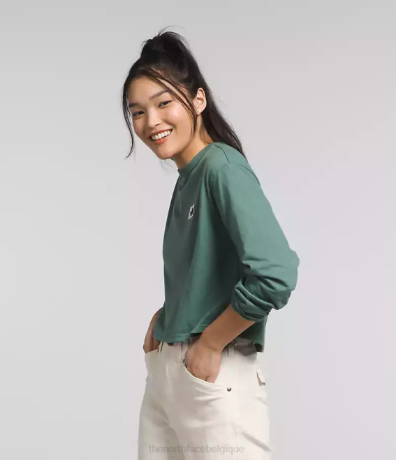 sauge noire femmes The North Face t-shirt Heritage à manches longues 62XR852