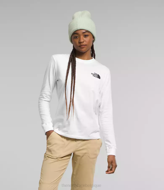 tnf blanc/tnf noir femmes The North Face t-shirt box nse à manches longues 62XR678