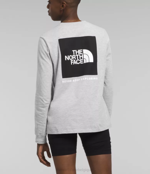 tnf gris clair chiné femmes The North Face t-shirt box nse à manches longues 62XR679