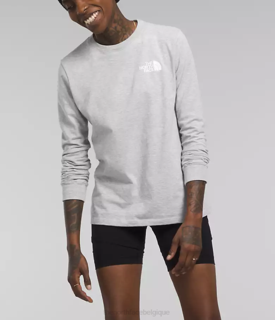 tnf gris clair chiné femmes The North Face t-shirt box nse à manches longues 62XR679