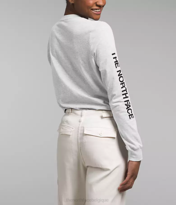 tnf gris clair chiné femmes The North Face t-shirt imprimé à manches longues 62XR1095