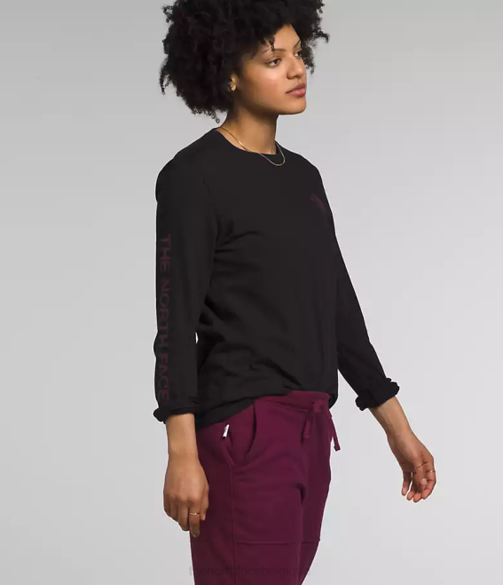tnf noir/berry de Boysen femmes The North Face t-shirt imprimé à manches longues 62XR1094