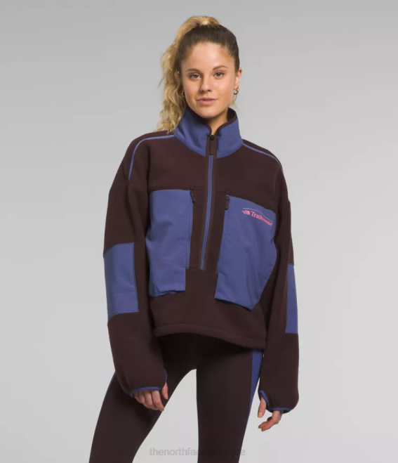 brun charbon/bleu caverne femmes The North Face trailwear fantasy ridge flash -zip 62XR55
