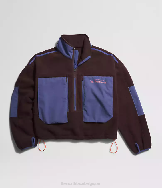 brun charbon/bleu caverne femmes The North Face trailwear fantasy ridge flash -zip 62XR55