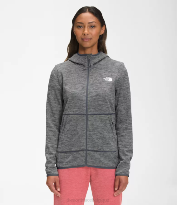 tnf gris moyen chiné femmes The North Face sweat à capuche canyonlands 62XR742
