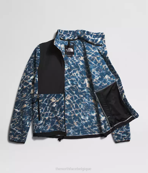 distorsion de l'eau pervenche poussiéreuse petits caractères/marine sommet femmes The North Face veste denali 62XR146
