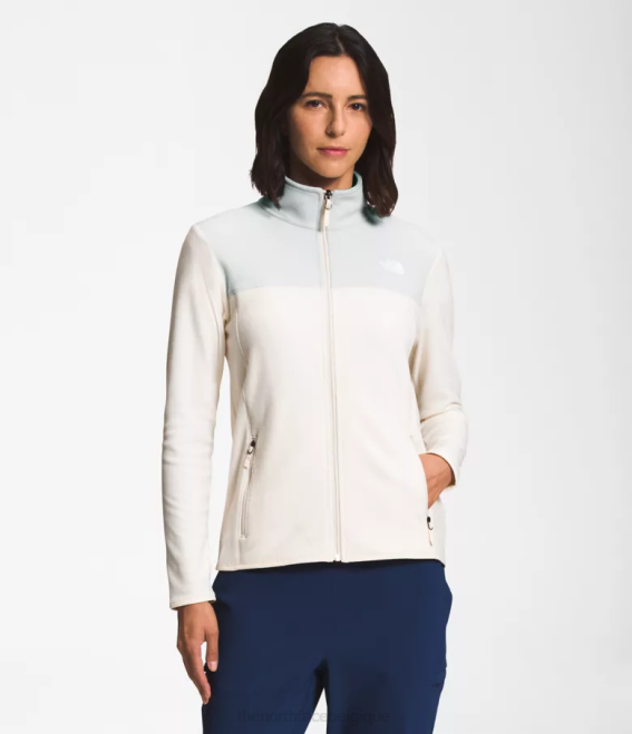 gris étain/blanc gardénia femmes The North Face tka glacier veste entièrement zippée 62XR620
