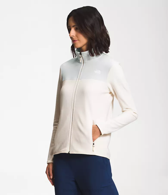 gris étain/blanc gardénia femmes The North Face tka glacier veste entièrement zippée 62XR620