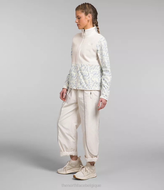 imprimé colorant graphique pervenche poussiéreux/blanc gardénia femmes The North Face veste alpine polartec 100 62XR445