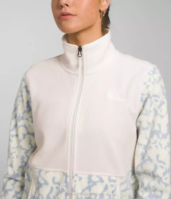imprimé colorant graphique pervenche poussiéreux/blanc gardénia femmes The North Face veste alpine polartec 100 62XR445