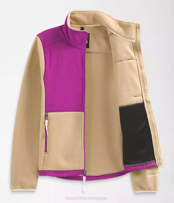 pierre kaki/fleur de cactus violet/gardénia blanc femmes The North Face veste denali 62XR149