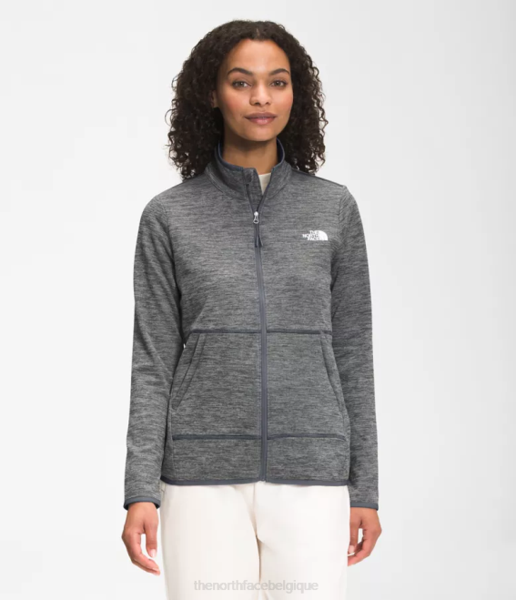 tnf gris moyen chiné femmes The North Face Canyonlands à fermeture éclair intégrale 62XR377