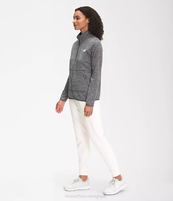 tnf gris moyen chiné femmes The North Face Canyonlands à fermeture éclair intégrale 62XR377