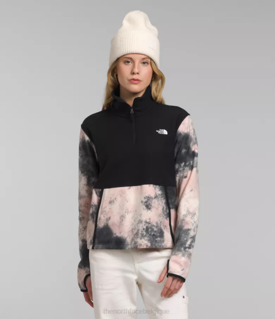sauge noire femmes The North Face capot alpin polartec 100 -zip 62XR157