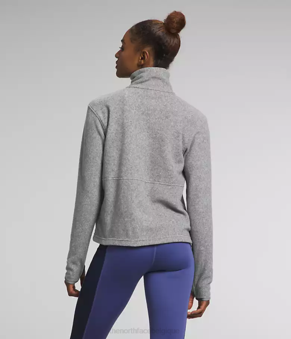 tnf gris moyen chiné femmes The North Face capot alpin polartec 100 -zip 62XR160