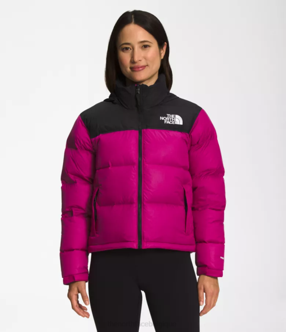rose fuchsia femmes The North Face veste nuptse rétro 1996 62XR728