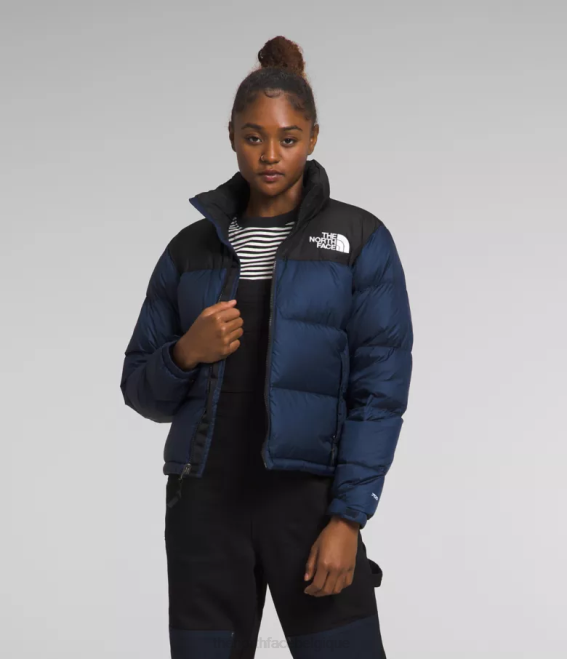 sommet bleu marine/noir tnf femmes The North Face veste nuptse rétro 1996 62XR726