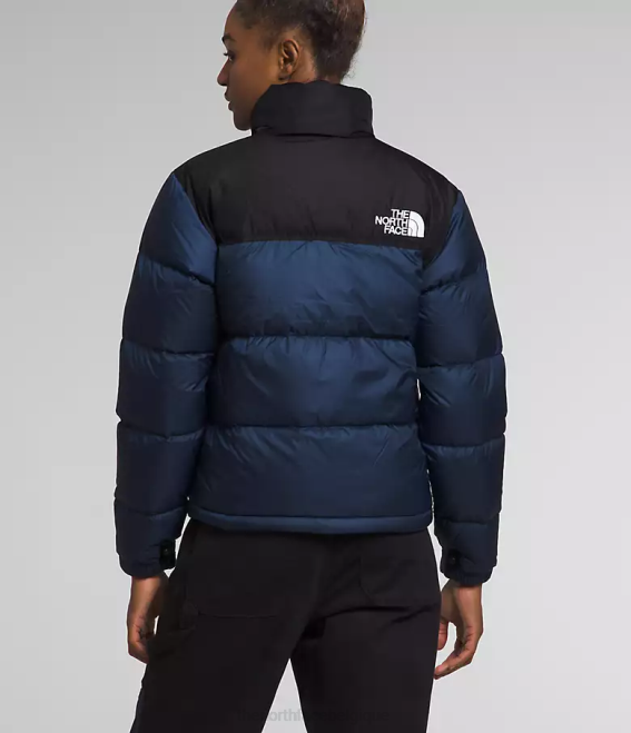 sommet bleu marine/noir tnf femmes The North Face veste nuptse rétro 1996 62XR726