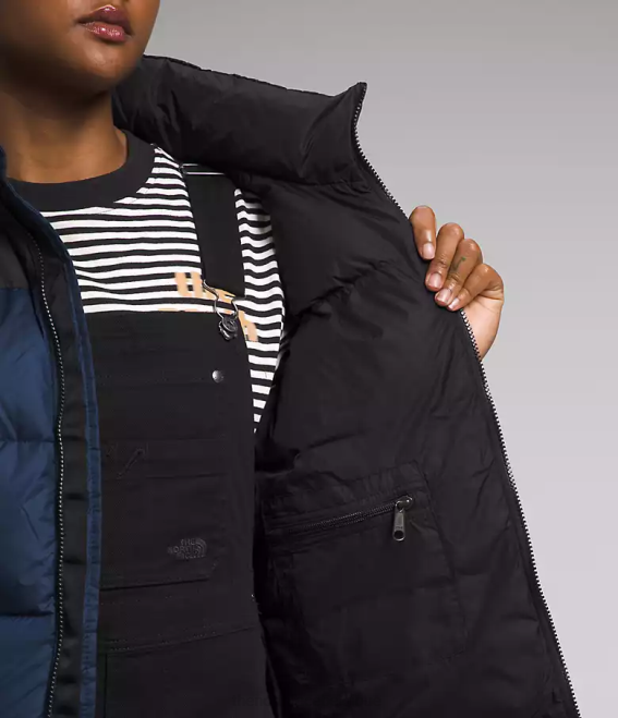 sommet bleu marine/noir tnf femmes The North Face veste nuptse rétro 1996 62XR726