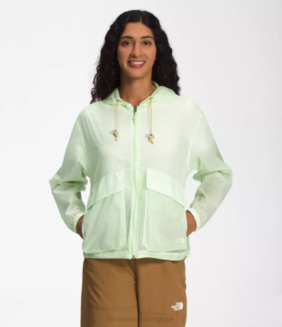crème au citron vert femmes The North Face sweat à capuche coupe-vent translucide m66 62XR1229