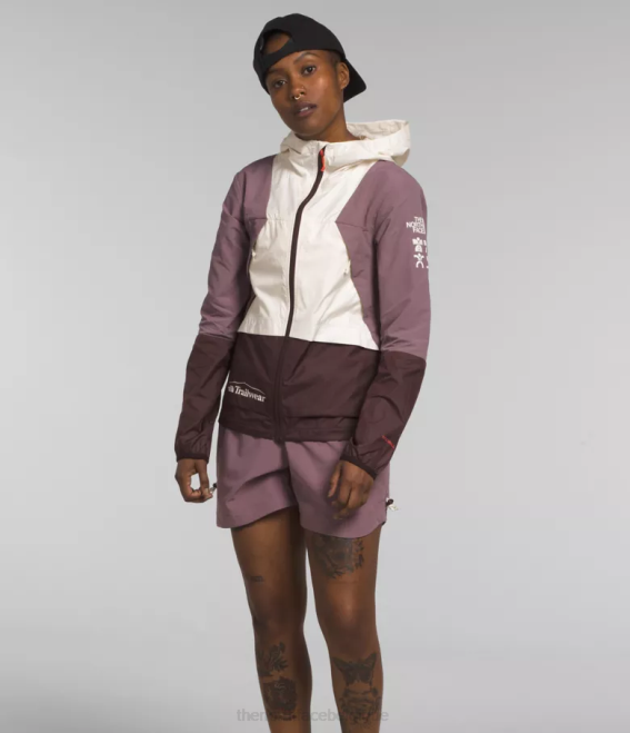 gardénia blanc/gris fauve femmes The North Face veste coupe-vent trailwear 62XR317