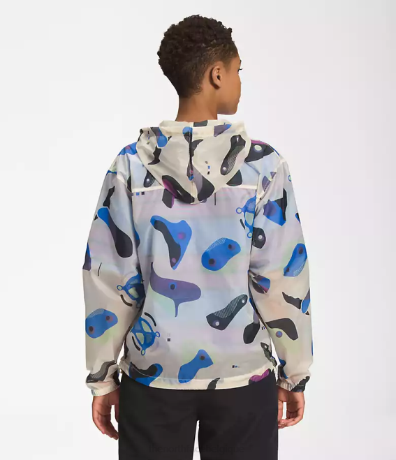 impression infographique blanche gardénia femmes The North Face sweat à capuche coupe-vent translucide m66 62XR1230
