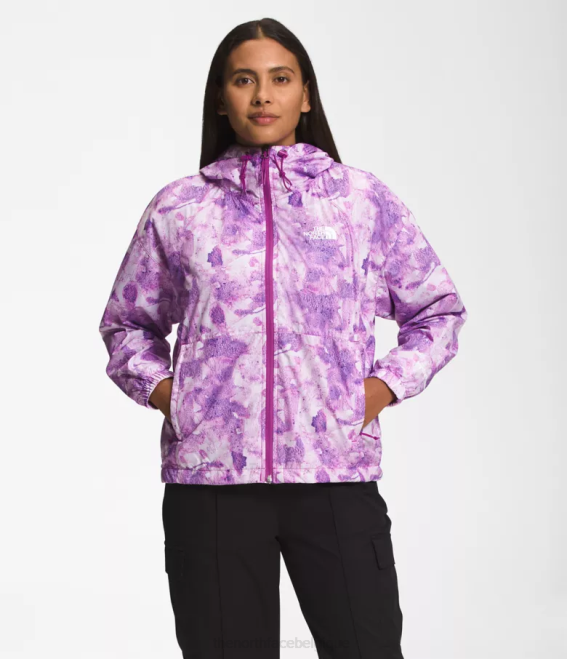 imprimé colorant ton sur ton fleur de cactus violet femmes The North Face veste hydrenaline longueur 2000-25'' 62XR673