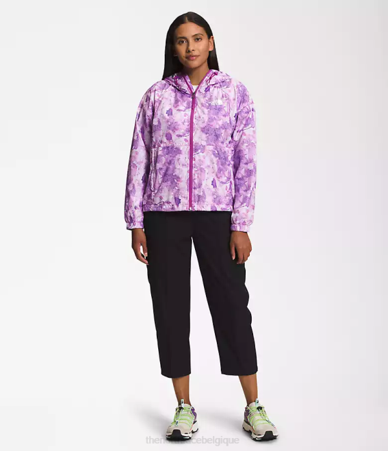 imprimé colorant ton sur ton fleur de cactus violet femmes The North Face veste hydrenaline longueur 2000-25'' 62XR673