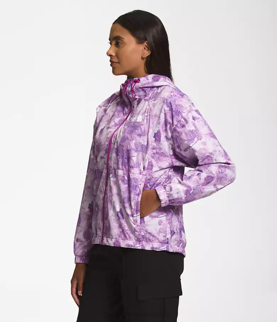 imprimé colorant ton sur ton fleur de cactus violet femmes The North Face veste hydrenaline longueur 2000-25'' 62XR673
